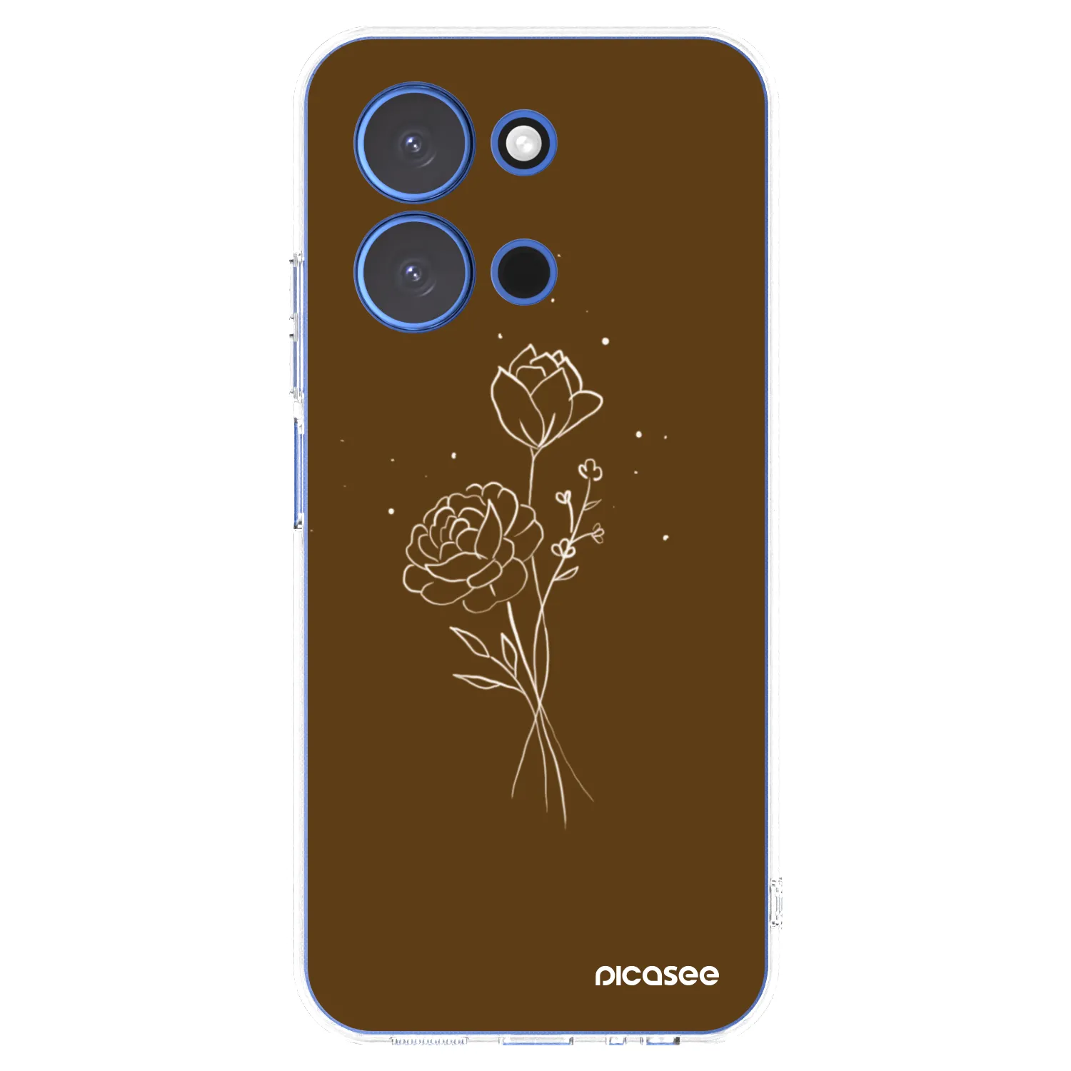 Picasee διαφανής θήκη σιλικόνης Xiaomi Redmi 15C 4G - Brown flowers