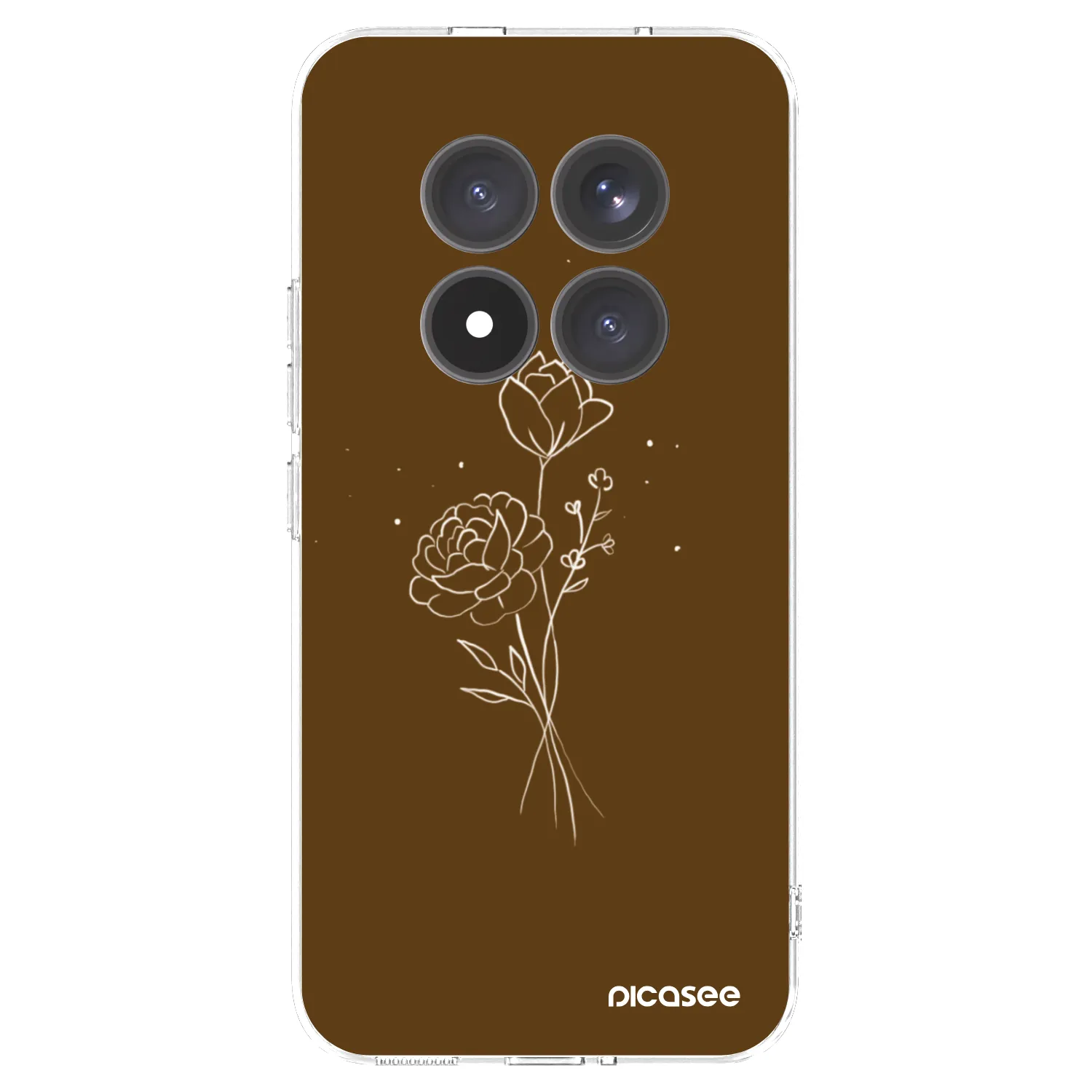 Picasee διαφανής θήκη σιλικόνης Xiaomi Redmi Note 15 Pro+ - Brown flowers