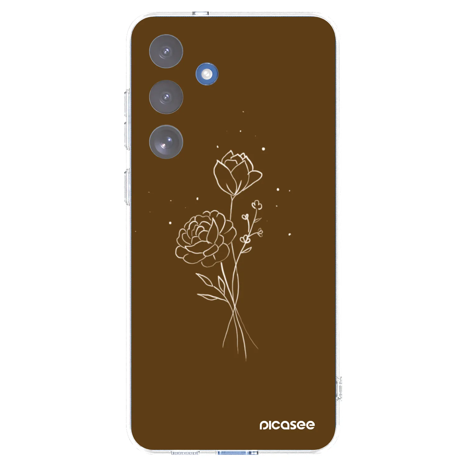 Picasee διαφανής θήκη σιλικόνης Samsung Galaxy S25 FE 5G - Brown flowers