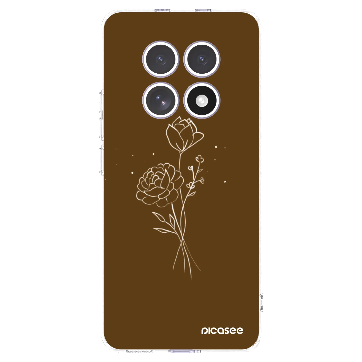 Picasee διαφανής θήκη σιλικόνης Xiaomi Redmi Note 15 - Brown flowers