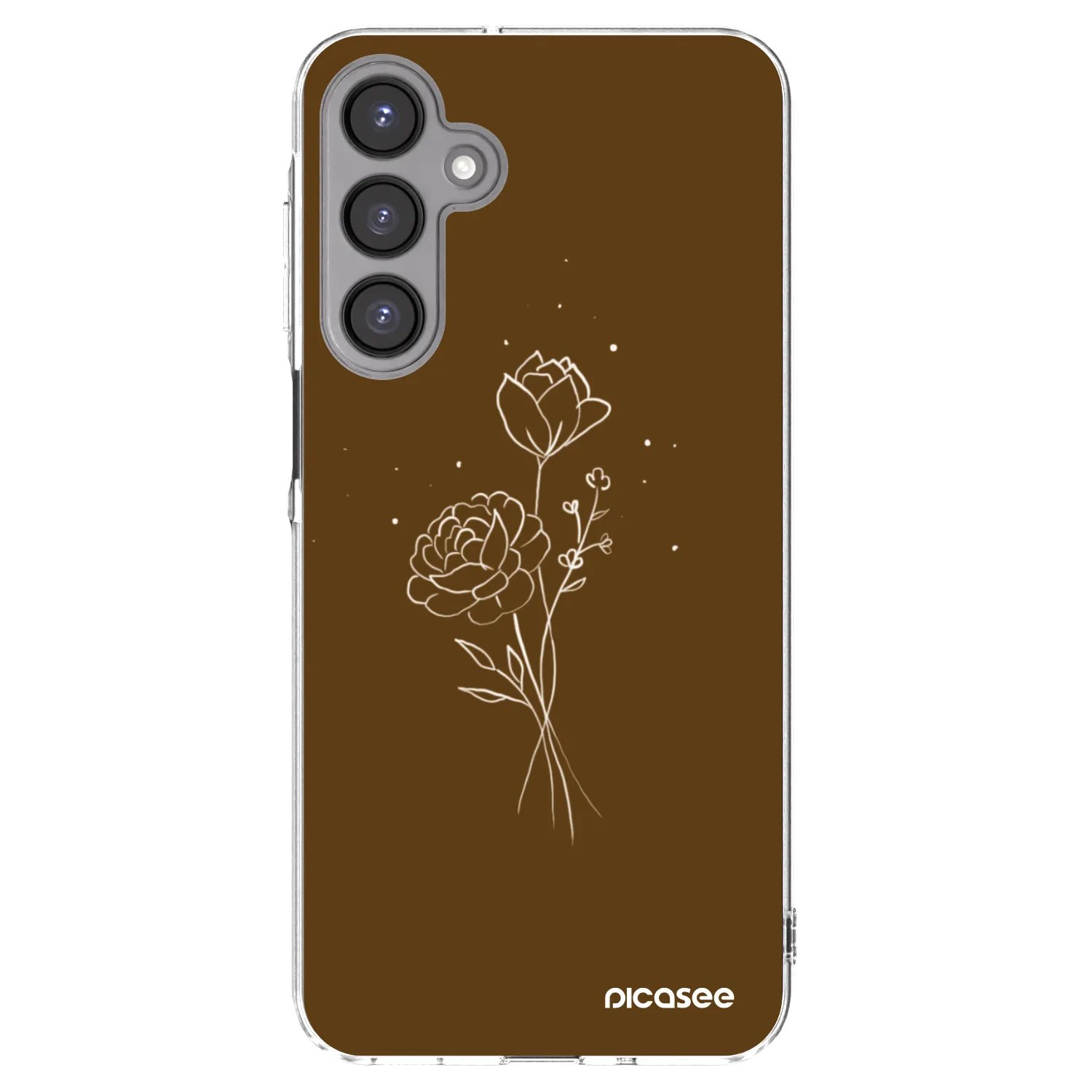 Picasee διαφανής θήκη σιλικόνης Samsung Galaxy A16 4G - Brown flowers