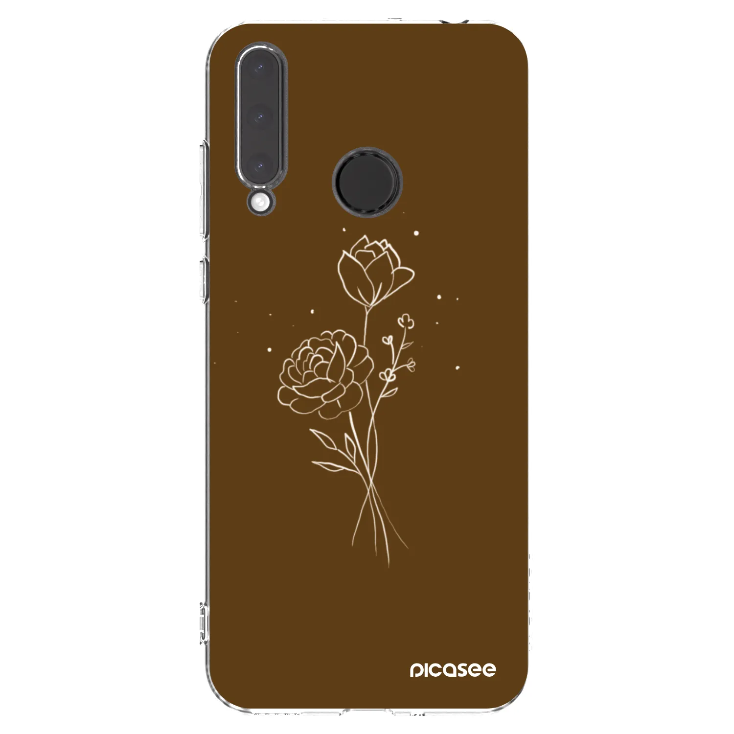 Picasee διαφανής θήκη σιλικόνης Honor 20 Lite - Brown flowers