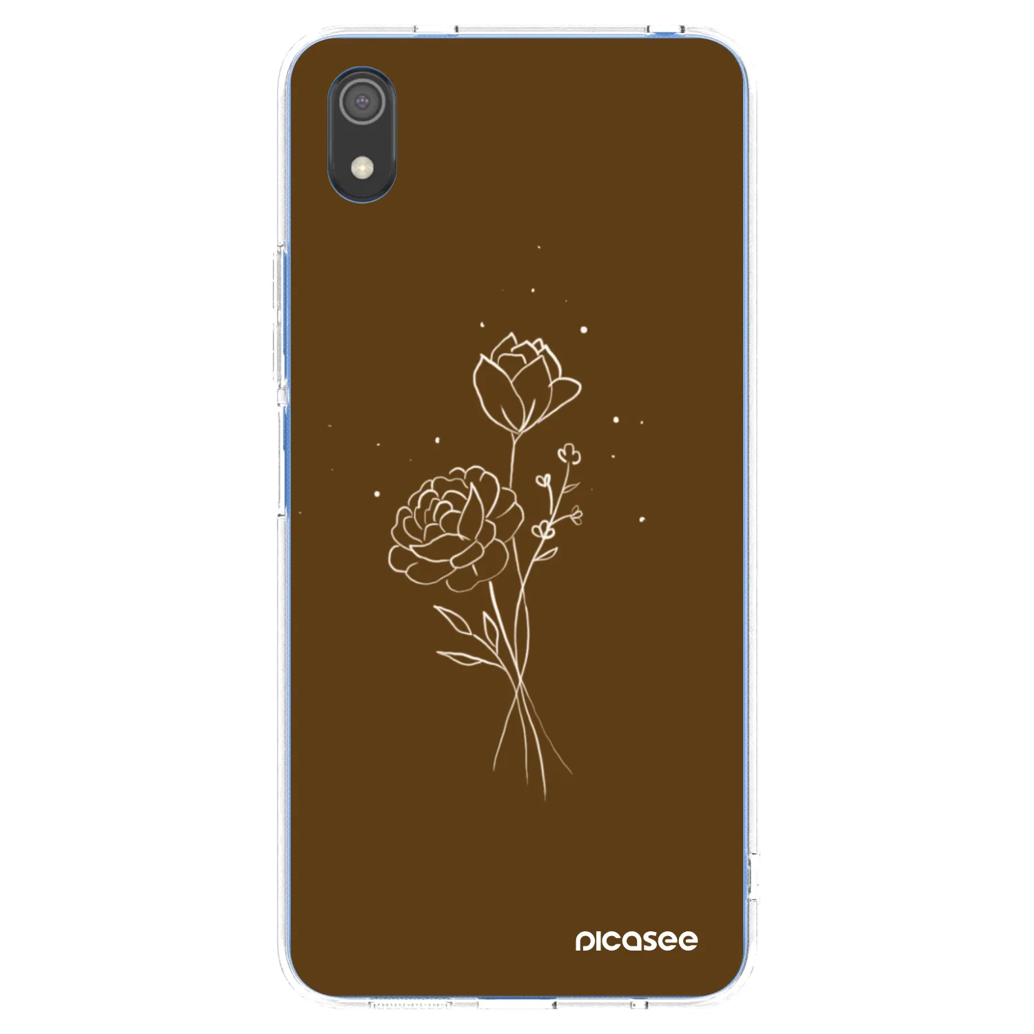 Picasee διαφανής θήκη σιλικόνης Xiaomi Redmi 7A - Brown flowers