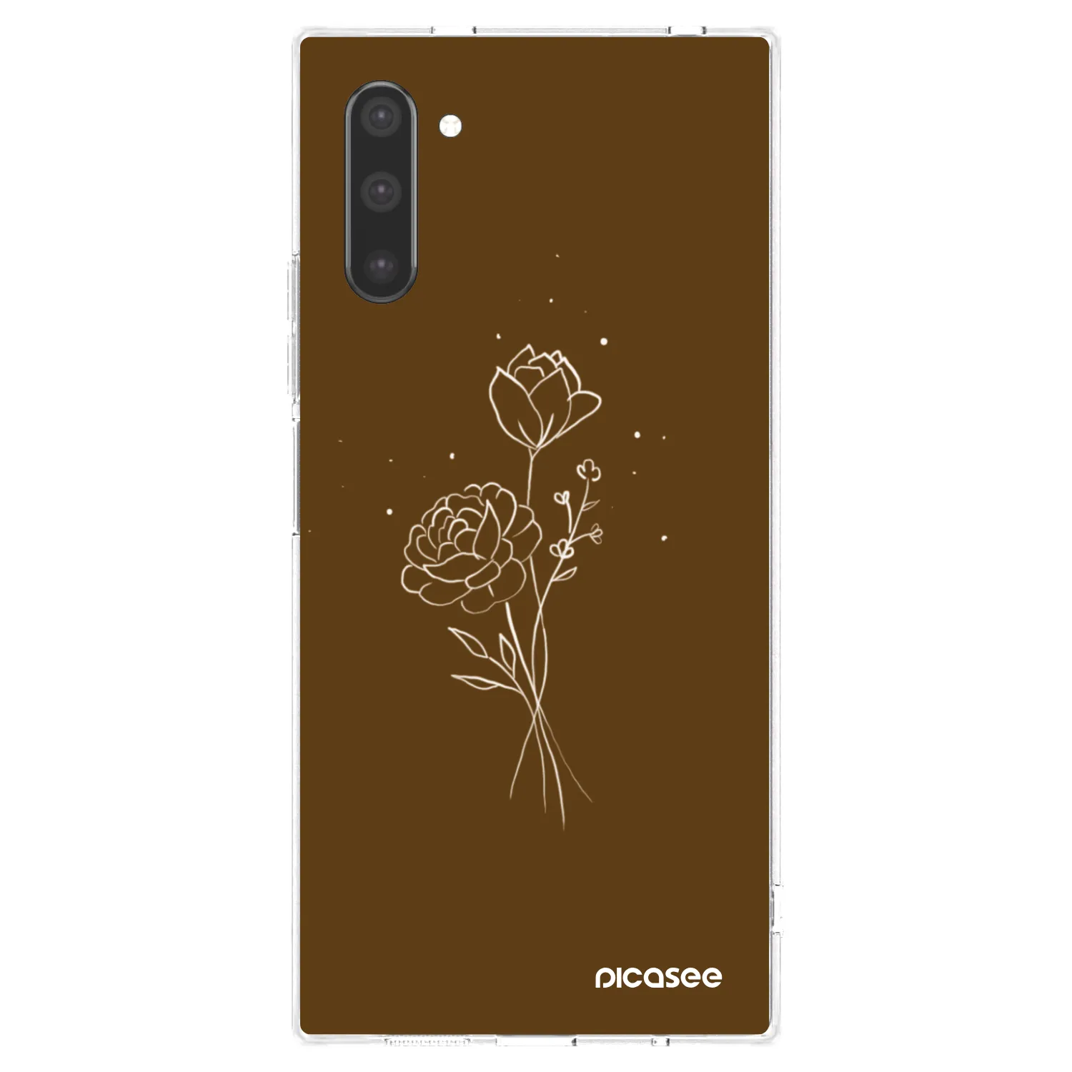 Picasee διαφανής θήκη σιλικόνης Samsung Galaxy Note 10 N970F - Brown flowers