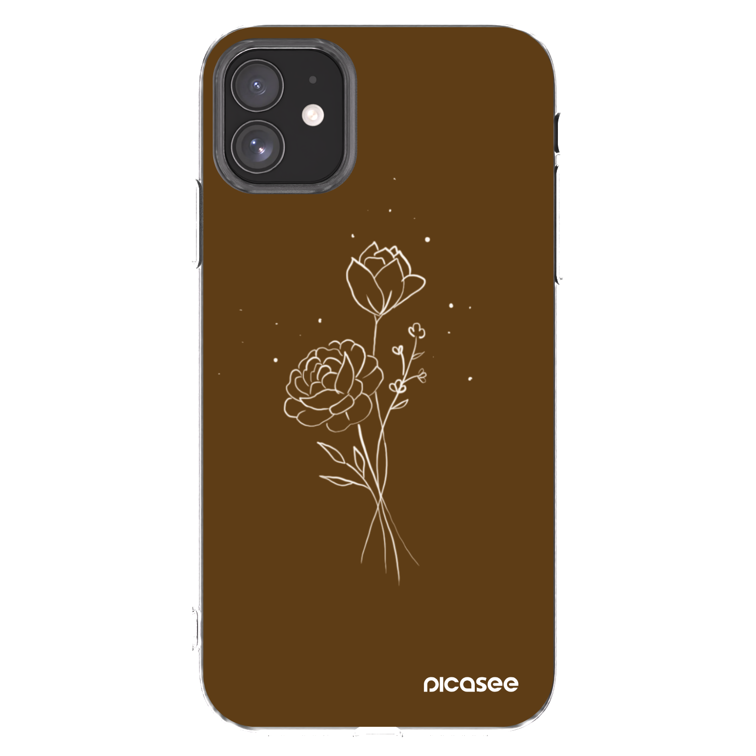 Picasee διαφανής θήκη σιλικόνης Apple iPhone 11 - Brown flowers