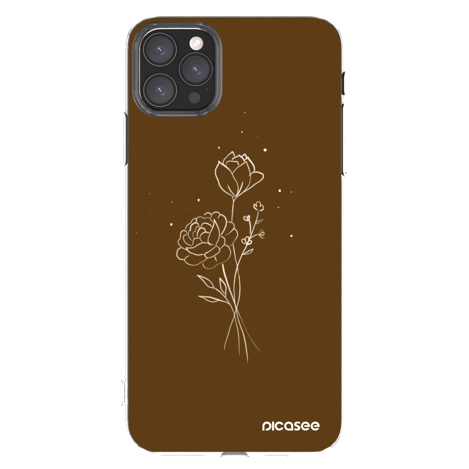 Picasee διαφανής θήκη σιλικόνης Apple iPhone 11 Pro Max - Brown flowers