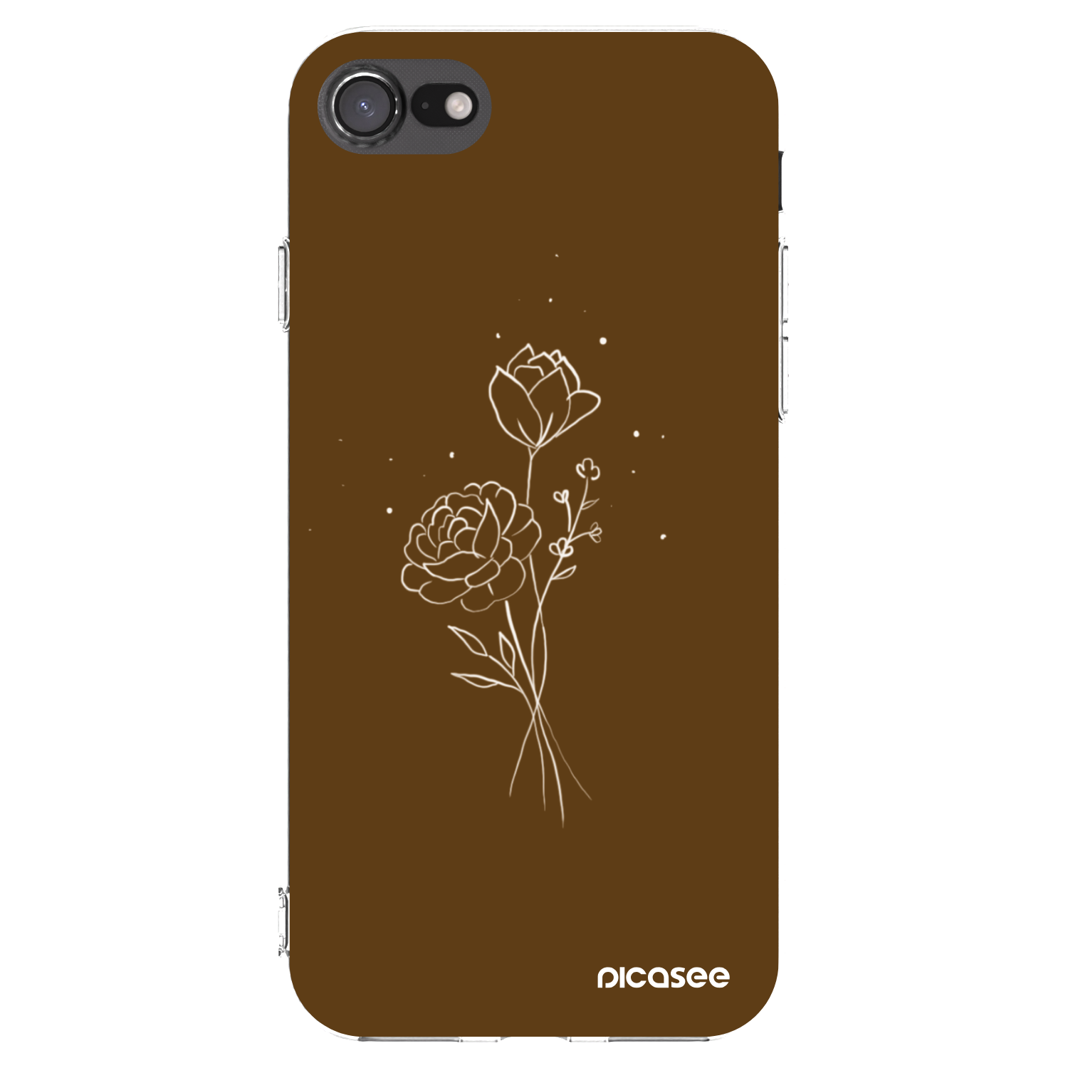 Picasee διαφανής θήκη σιλικόνης Apple iPhone 8 - Brown flowers