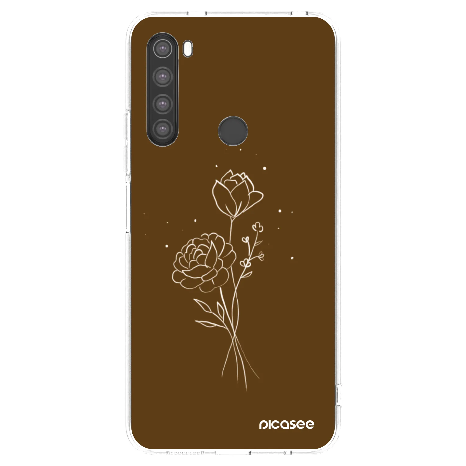 Picasee διαφανής θήκη σιλικόνης Xiaomi Redmi Note 8 - Brown flowers