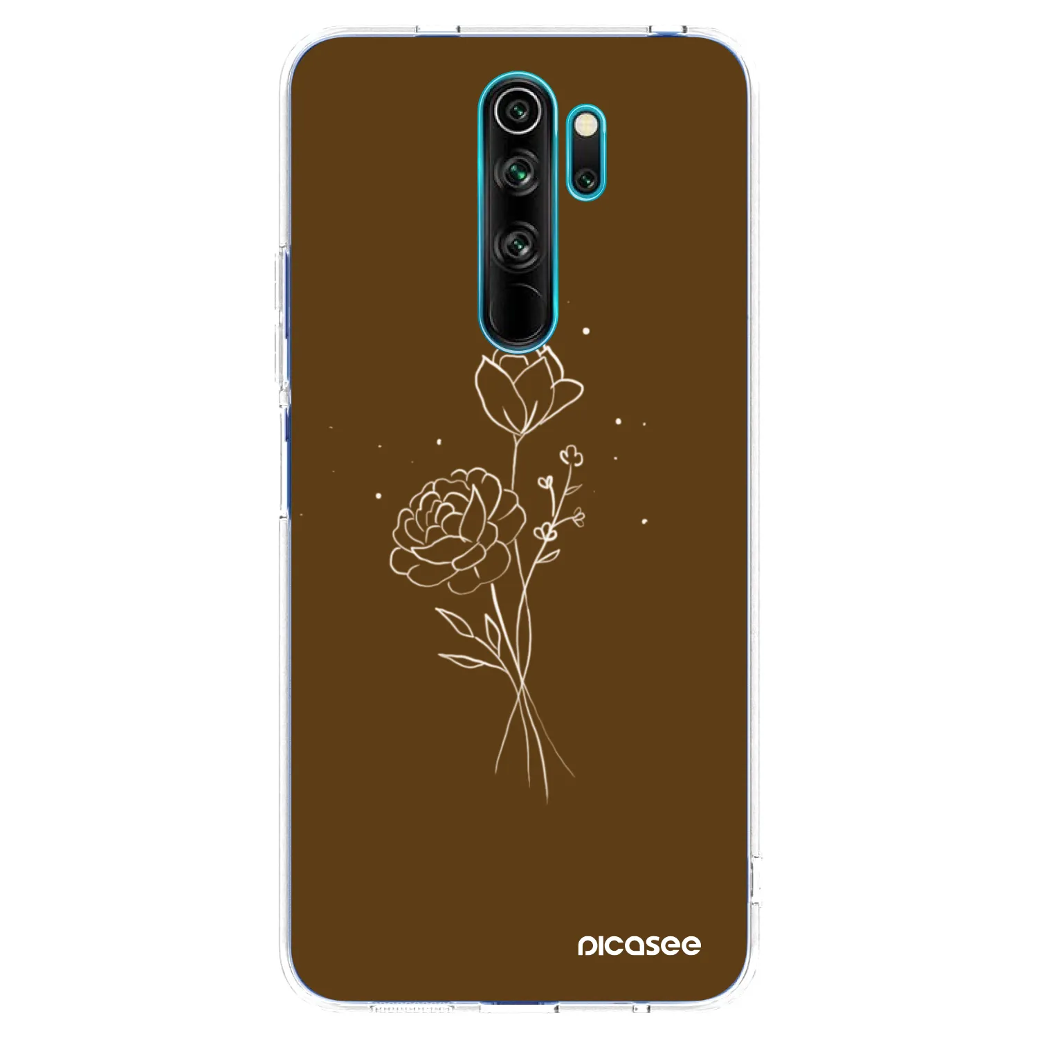 Picasee διαφανής θήκη σιλικόνης Xiaomi Redmi Note 8 Pro - Brown flowers