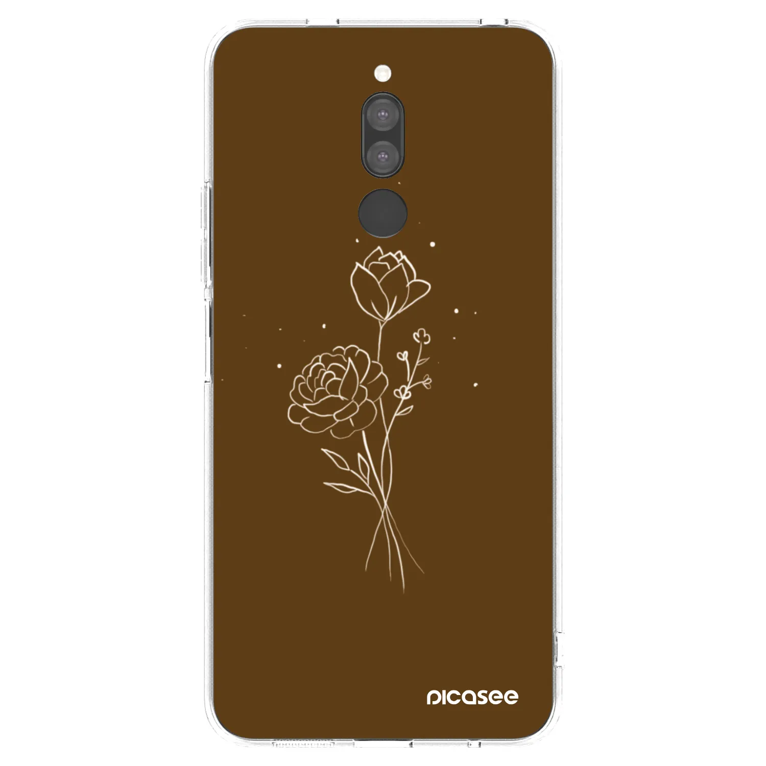 Picasee διαφανής θήκη σιλικόνης Xiaomi Redmi 8 - Brown flowers