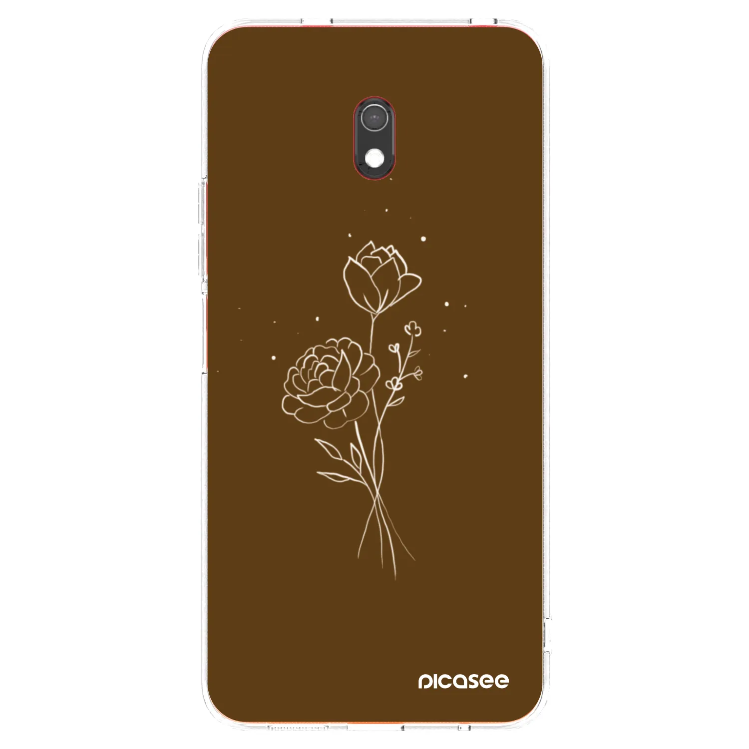 Picasee διαφανής θήκη σιλικόνης Xiaomi Redmi 8A - Brown flowers