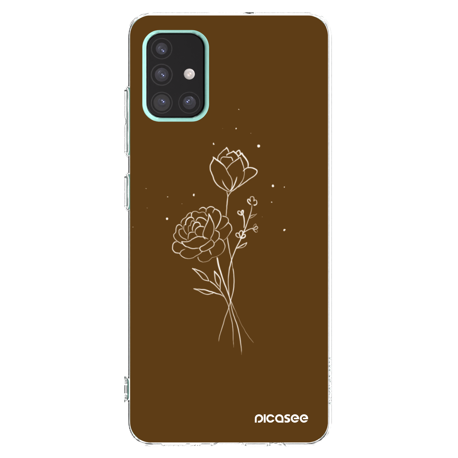 Picasee διαφανής θήκη σιλικόνης Samsung Galaxy A51 A515F - Brown flowers