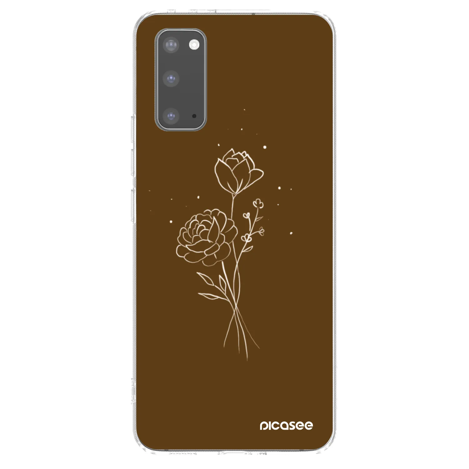 Picasee διαφανής θήκη σιλικόνης Samsung Galaxy S20 G980F - Brown flowers