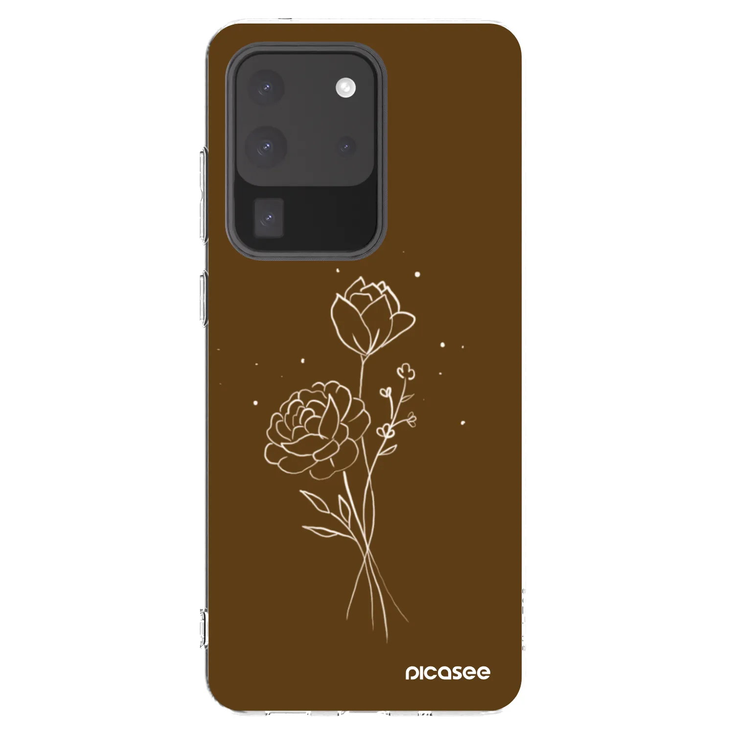 Picasee διαφανής θήκη σιλικόνης Samsung Galaxy S20 Ultra 5G G988F - Brown flowers
