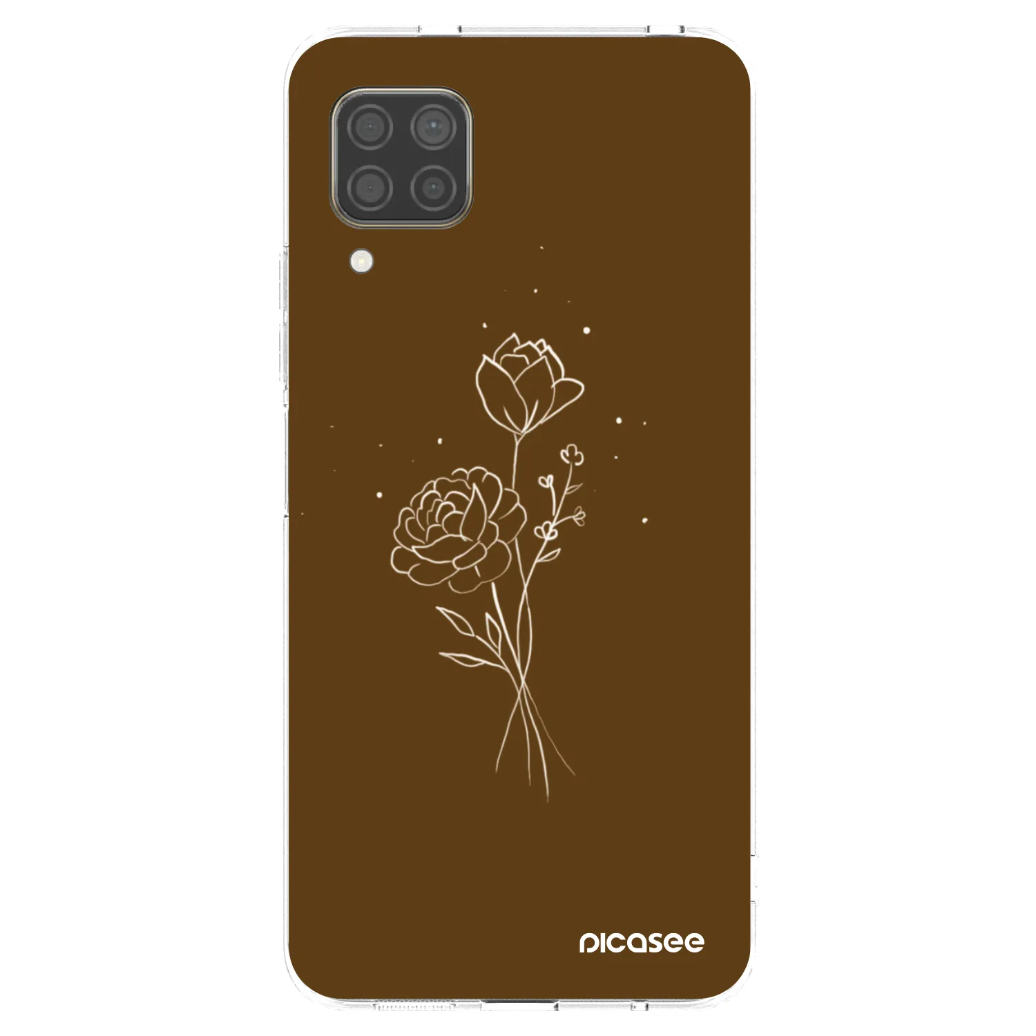 Picasee διαφανής θήκη σιλικόνης Huawei P40 Lite - Brown flowers