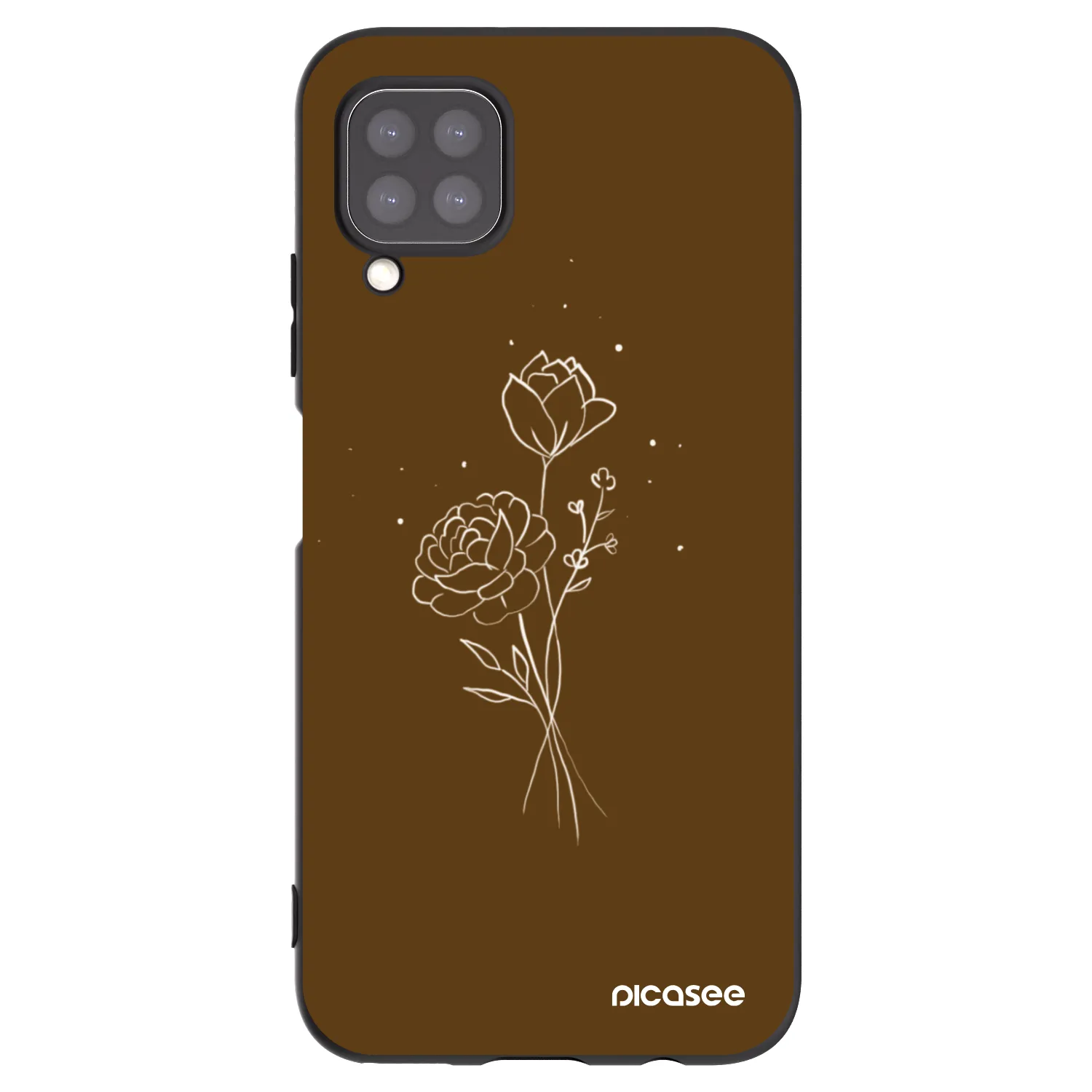 Picasee Μαύρη θήκη σιλικόνης για Huawei P40 Lite - Brown flowers