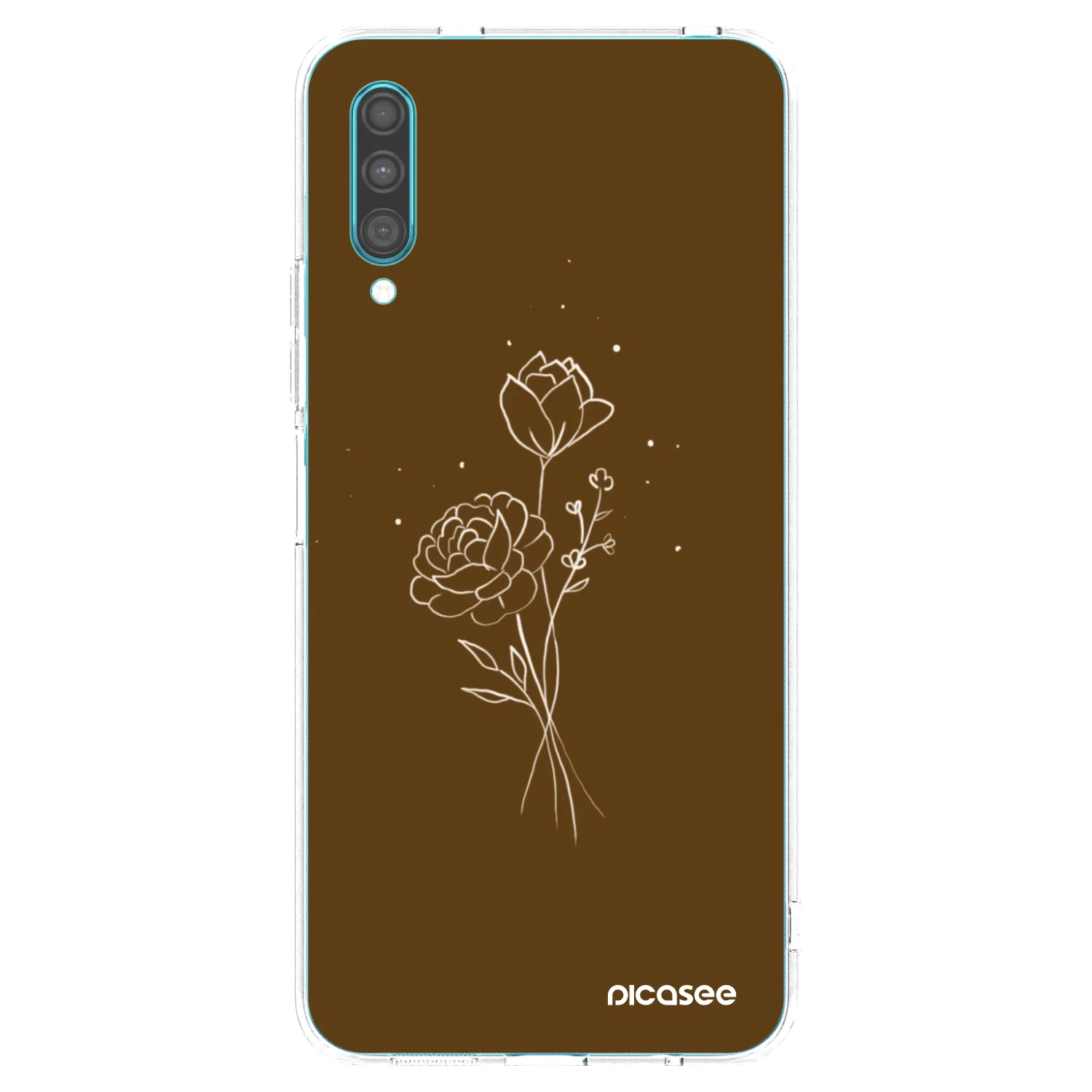 Picasee διαφανής θήκη σιλικόνης Samsung Galaxy A30s A307F - Brown flowers