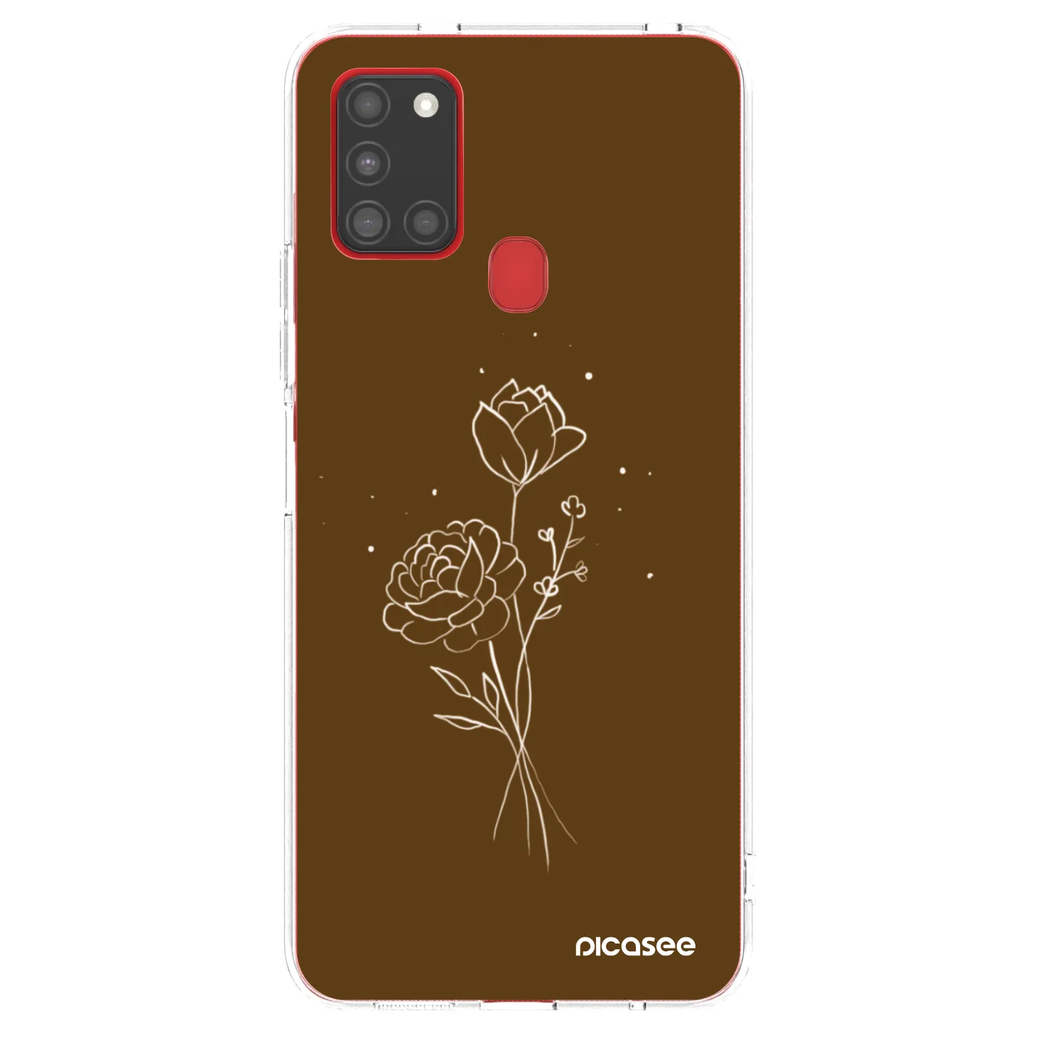 Picasee διαφανής θήκη σιλικόνης Samsung Galaxy A21s - Brown flowers