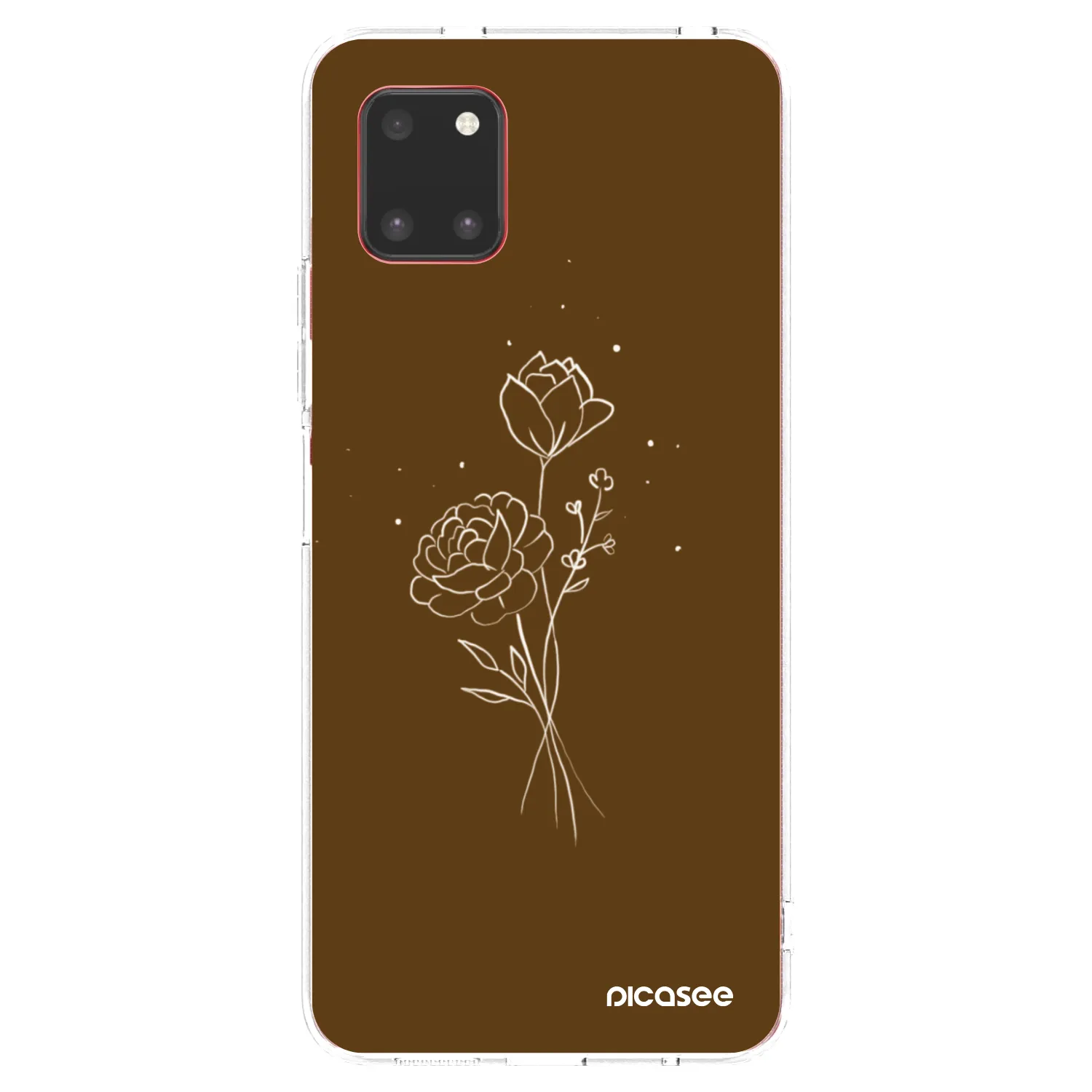 Picasee διαφανής θήκη σιλικόνης Samsung Galaxy Note 10 Lite N770F - Brown flowers