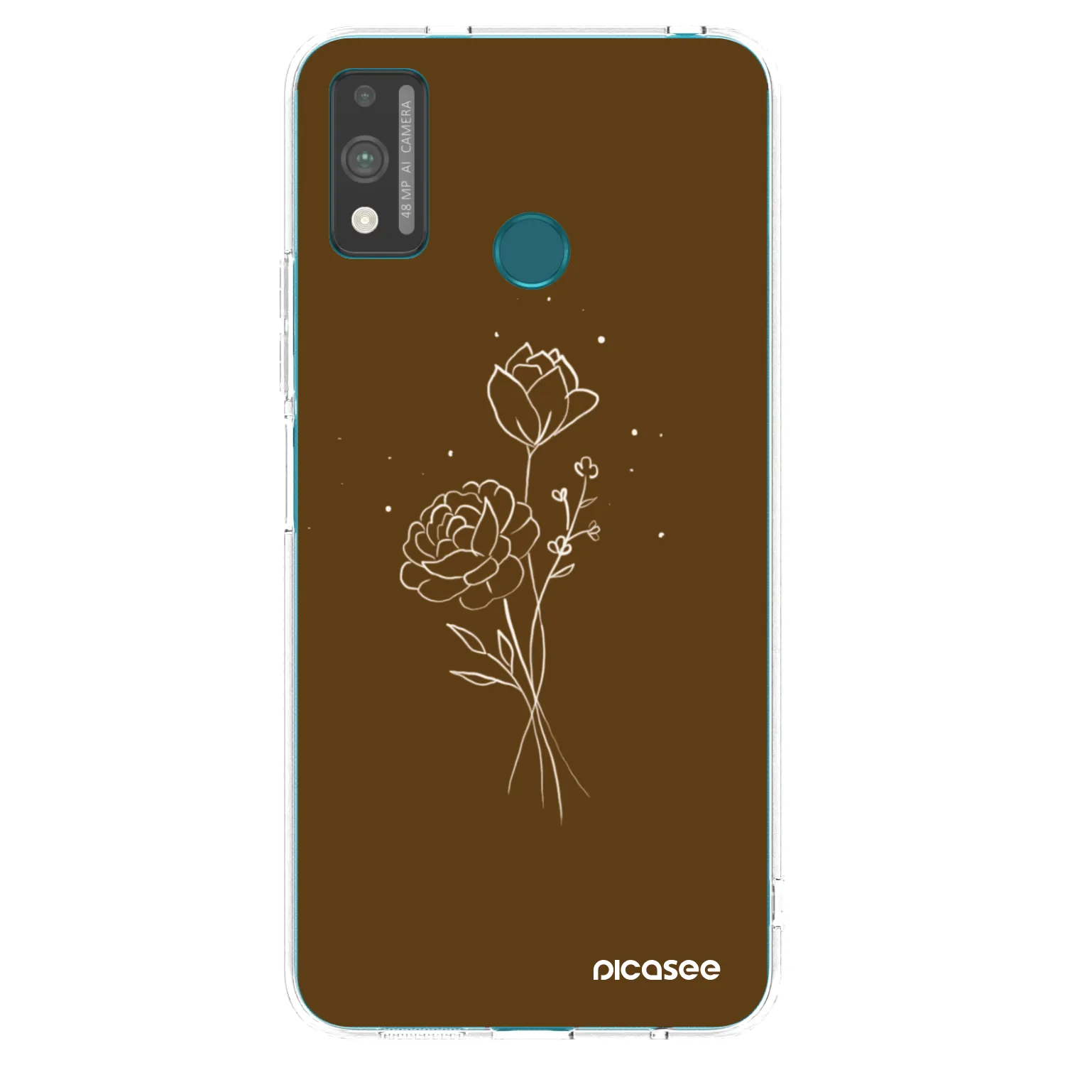 Picasee διαφανής θήκη σιλικόνης Honor 9X Lite - Brown flowers