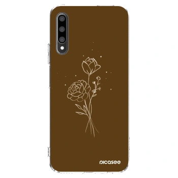 Picasee διαφανής θήκη σιλικόνης Honor 9X Pro - Brown flowers