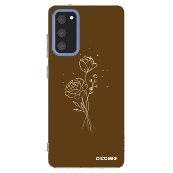 Picasee διαφανής θήκη σιλικόνης Samsung Galaxy S20 FE - Brown flowers