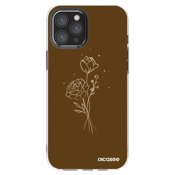 Picasee διαφανής θήκη σιλικόνης Apple iPhone 12 Pro Max - Brown flowers