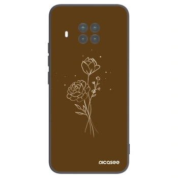 Picasee Μαύρη θήκη σιλικόνης για Xiaomi Mi 10T Lite - Brown flowers