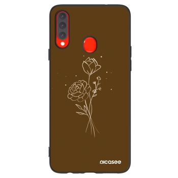 Θήκη για Samsung Galaxy A20s - Brown flowers