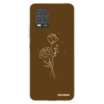 Picasee διαφανής θήκη σιλικόνης Xiaomi Mi 10 Lite - Brown flowers
