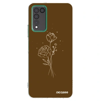 Picasee διαφανής θήκη σιλικόνης Honor 10X Lite - Brown flowers