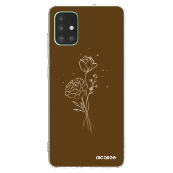 Picasee διαφανής θήκη σιλικόνης Samsung Galaxy M51 M515F - Brown flowers