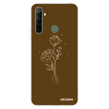 Picasee διαφανής θήκη σιλικόνης Realme 6i - Brown flowers