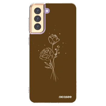 Picasee διαφανής θήκη σιλικόνης Samsung Galaxy S21+ 5G G996F - Brown flowers