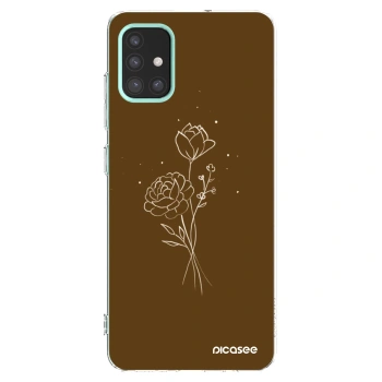 Picasee διαφανής θήκη σιλικόνης Samsung Galaxy M31s - Brown flowers