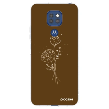 Picasee διαφανής θήκη σιλικόνης Motorola Moto G9 Play - Brown flowers