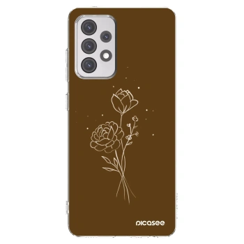 Picasee διαφανής θήκη σιλικόνης Samsung Galaxy A52 5G A525F - Brown flowers