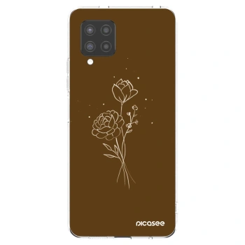 Picasee διαφανής θήκη σιλικόνης Samsung Galaxy A42 A426B - Brown flowers