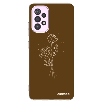 Picasee διαφανής θήκη σιλικόνης Samsung Galaxy A32 5G A326B - Brown flowers