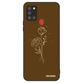 Θήκη για Samsung Galaxy A21s - Brown flowers