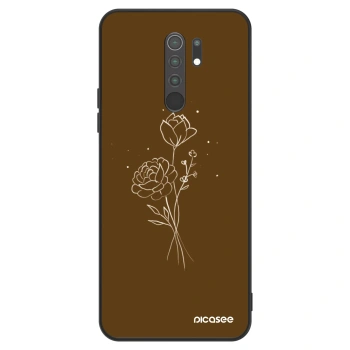 Θήκη για Xiaomi Redmi 9 - Brown flowers