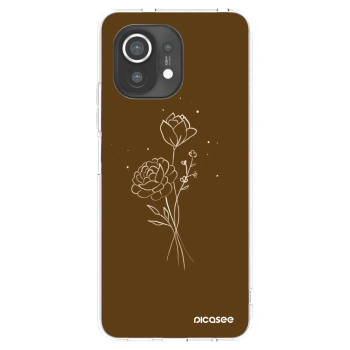 Picasee διαφανής θήκη σιλικόνης Xiaomi Mi 11 - Brown flowers