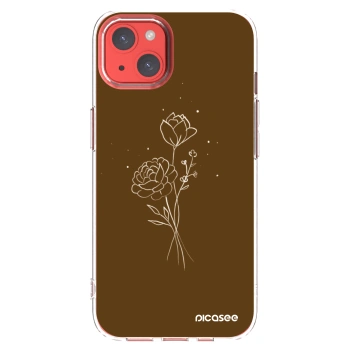 Picasee διαφανής θήκη σιλικόνης Apple iPhone 13 - Brown flowers