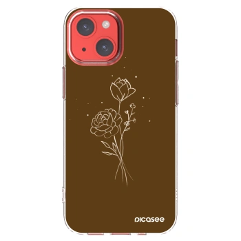 Picasee διαφανής θήκη σιλικόνης Apple iPhone 13 mini - Brown flowers