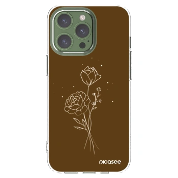 Picasee διαφανής θήκη σιλικόνης Apple iPhone 13 Pro - Brown flowers