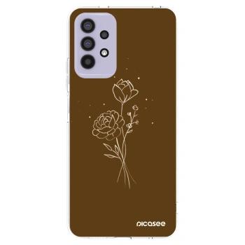 Picasee διαφανής θήκη σιλικόνης Samsung Galaxy A32 4G SM-A325F - Brown flowers