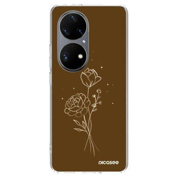 Θήκη για Huawei P50 - Brown flowers