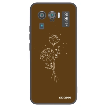 Picasee Μαύρη θήκη σιλικόνης για Xiaomi Mi 11 Ultra - Brown flowers