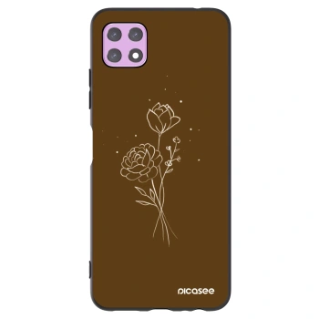 Picasee Μαύρη θήκη σιλικόνης για Samsung Galaxy A22 A226B 5G - Brown flowers