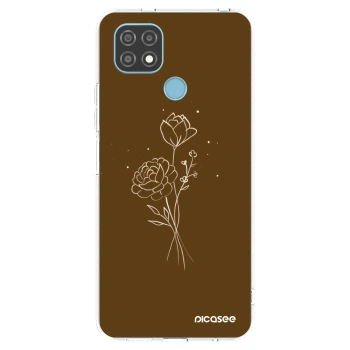 Picasee διαφανής θήκη σιλικόνης Realme C21 - Brown flowers